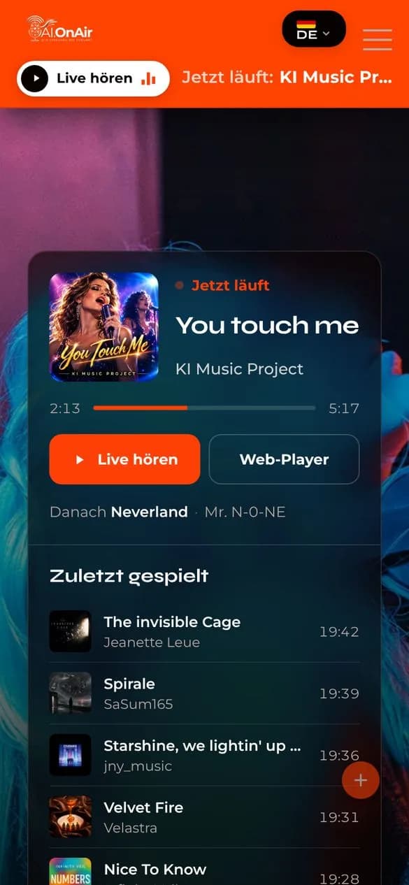 ai-onair.com auf dem Handy