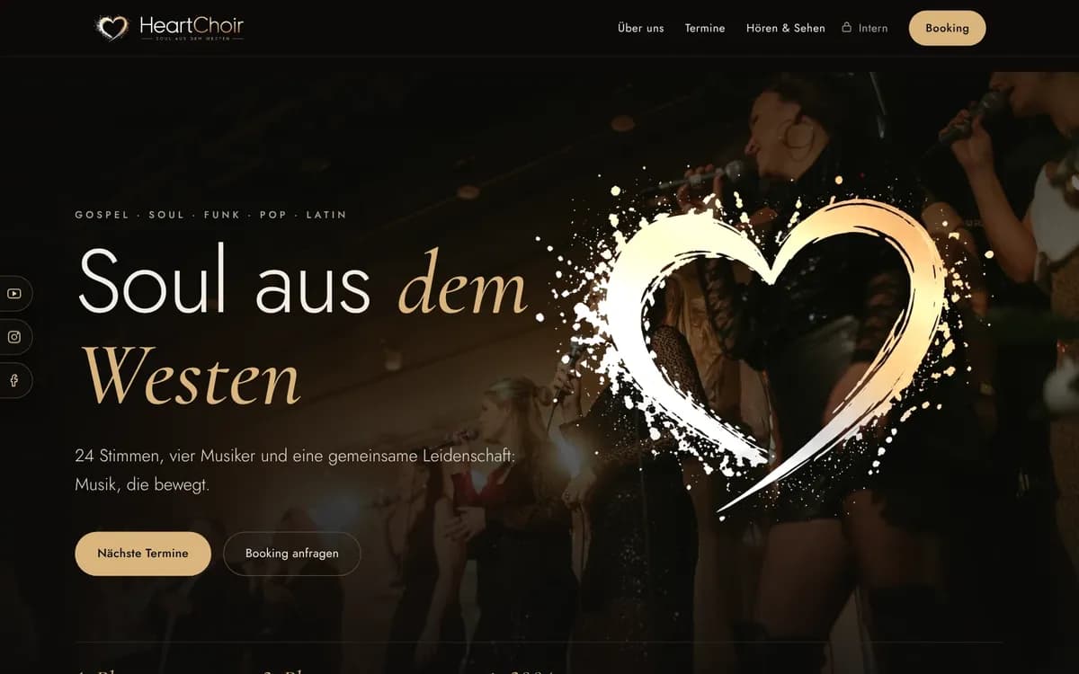 Startseite von heartchoir.de: Soul aus dem Westen