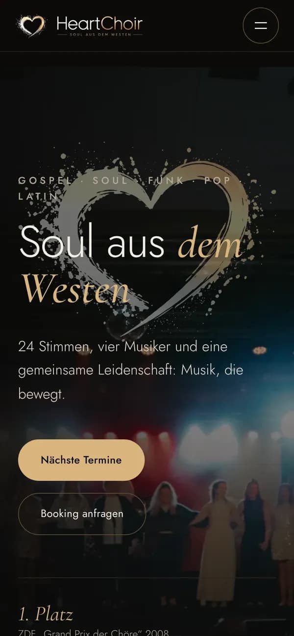 heartchoir.de auf dem Handy