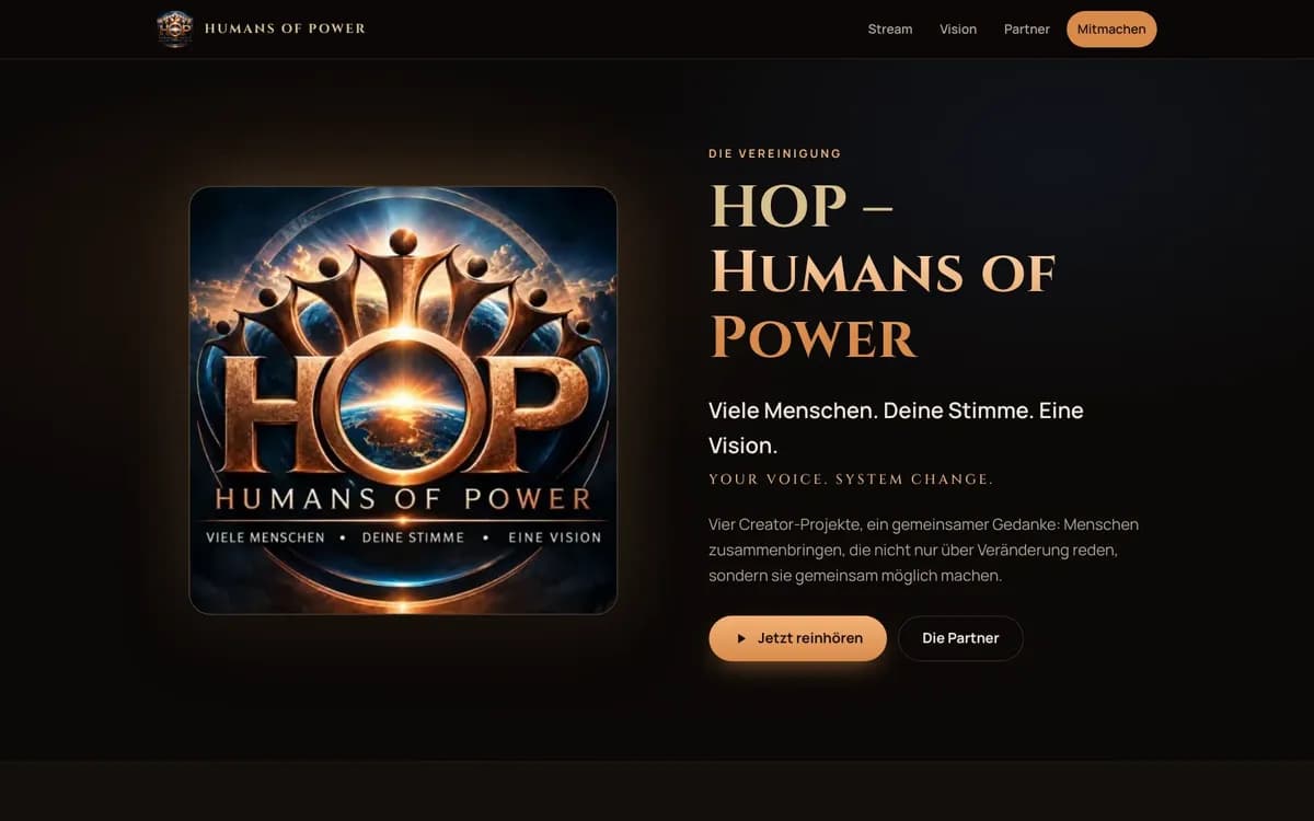Startseite von humans-of-power.de